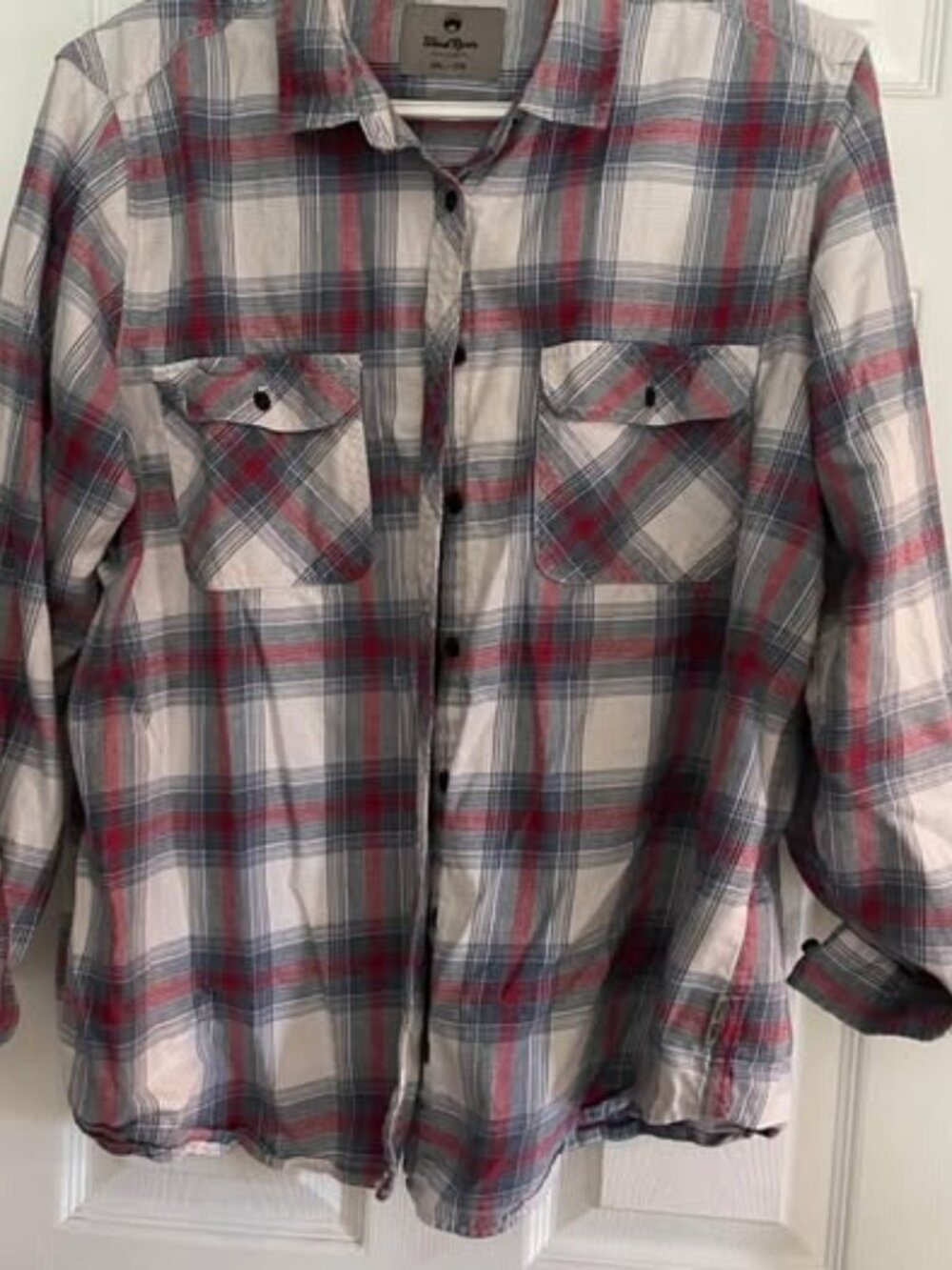 Womans Long Sleeve Plaid Button Up 2XL preloved